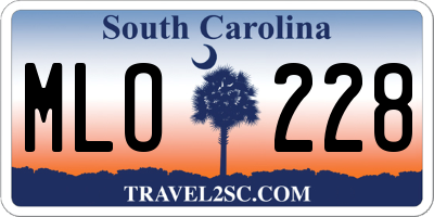 SC license plate MLO228