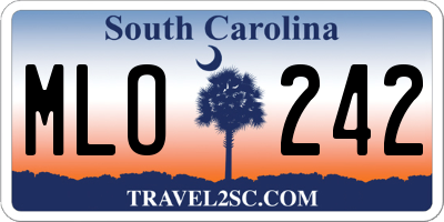 SC license plate MLO242