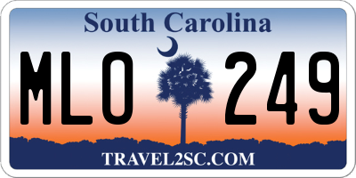 SC license plate MLO249