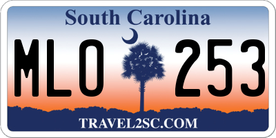 SC license plate MLO253