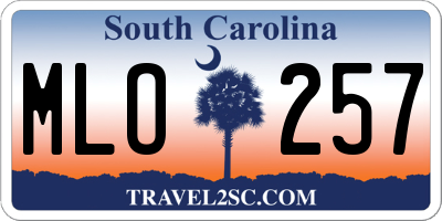 SC license plate MLO257
