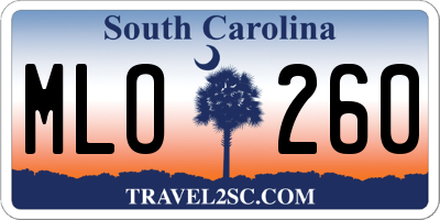 SC license plate MLO260