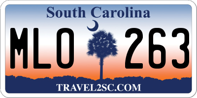 SC license plate MLO263
