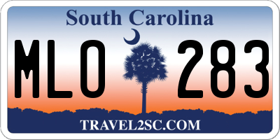 SC license plate MLO283