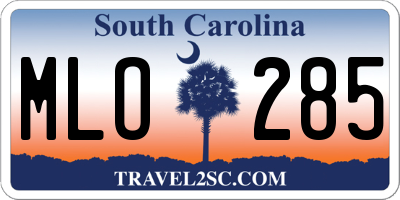 SC license plate MLO285