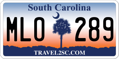 SC license plate MLO289
