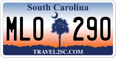 SC license plate MLO290