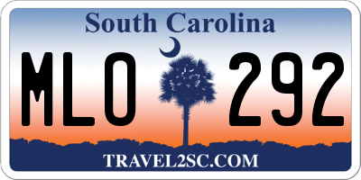 SC license plate MLO292