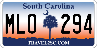 SC license plate MLO294