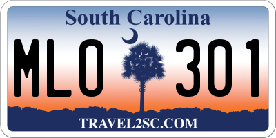 SC license plate MLO301