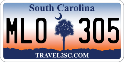 SC license plate MLO305