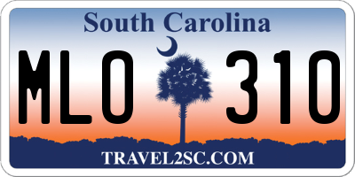 SC license plate MLO310