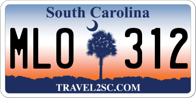 SC license plate MLO312
