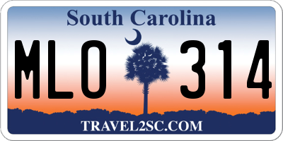 SC license plate MLO314