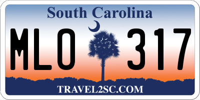 SC license plate MLO317