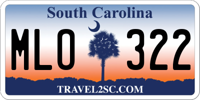 SC license plate MLO322
