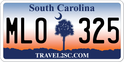 SC license plate MLO325