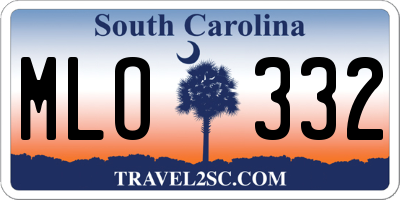 SC license plate MLO332