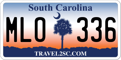 SC license plate MLO336