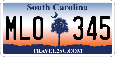 SC license plate MLO345