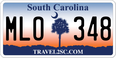 SC license plate MLO348