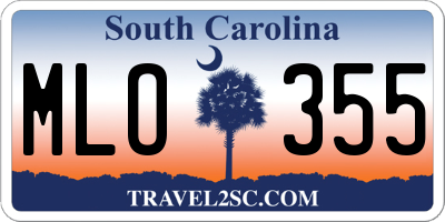 SC license plate MLO355