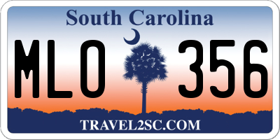 SC license plate MLO356