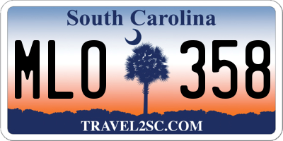 SC license plate MLO358