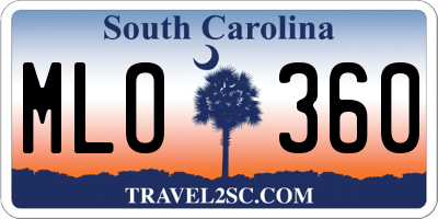 SC license plate MLO360