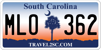 SC license plate MLO362