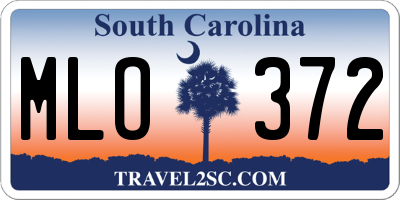 SC license plate MLO372