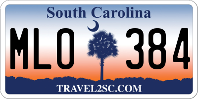 SC license plate MLO384
