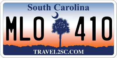 SC license plate MLO410