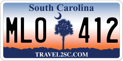 SC license plate MLO412