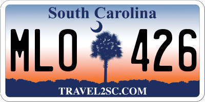 SC license plate MLO426