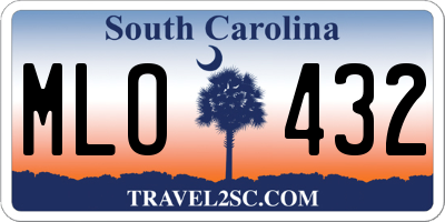 SC license plate MLO432