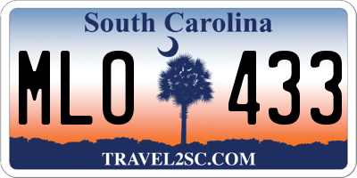 SC license plate MLO433