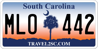 SC license plate MLO442