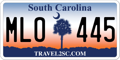 SC license plate MLO445