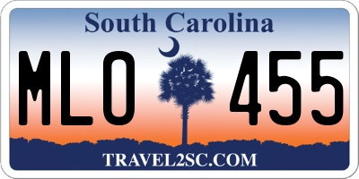 SC license plate MLO455