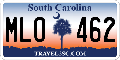 SC license plate MLO462