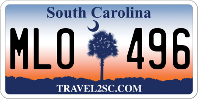 SC license plate MLO496