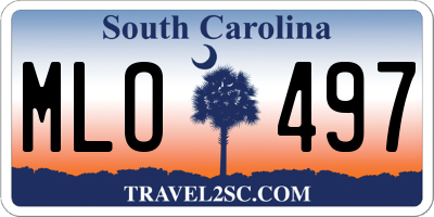SC license plate MLO497