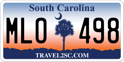 SC license plate MLO498