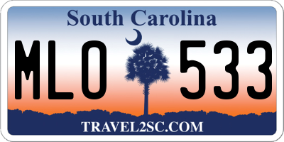 SC license plate MLO533