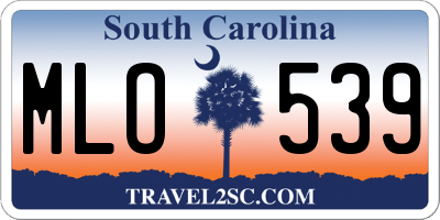 SC license plate MLO539