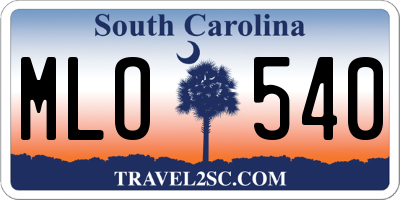SC license plate MLO540