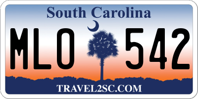 SC license plate MLO542