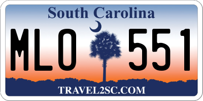 SC license plate MLO551