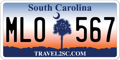 SC license plate MLO567